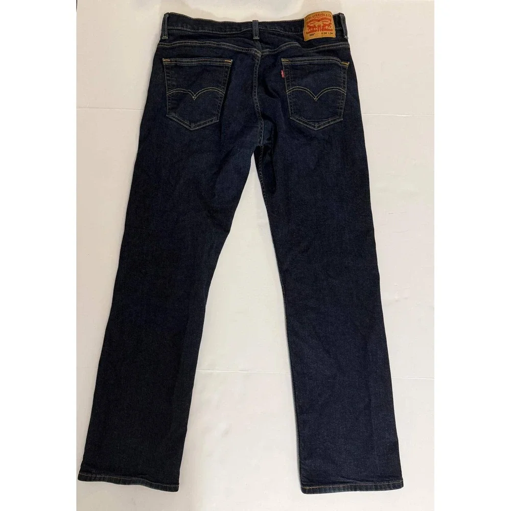 Levis 569 Loose Straight Leg Jeans Mens W34 L34 Dark Indigo Blue Denim 3757